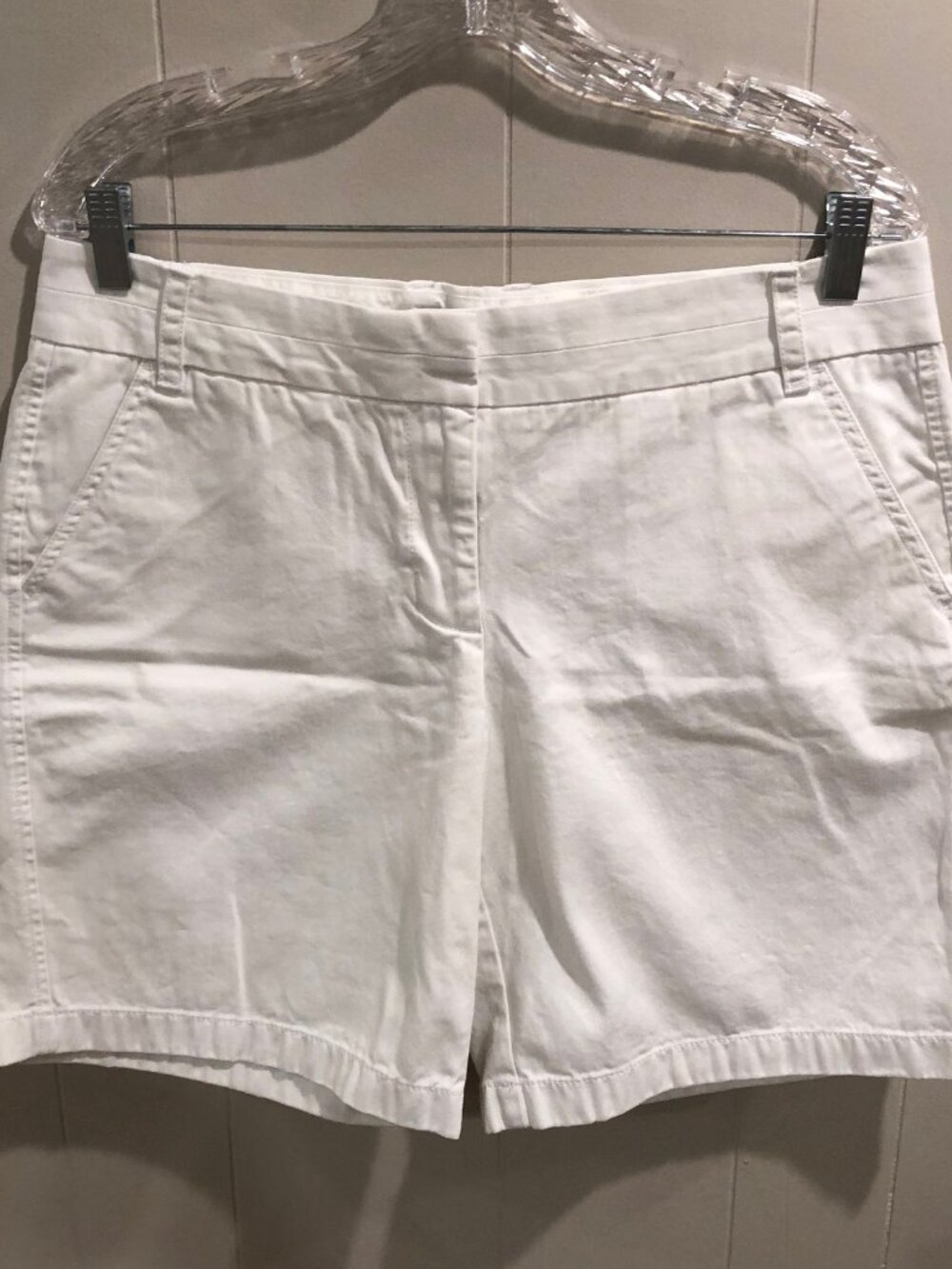 J. Crew White Bermuda Chino Shorts, Size 10